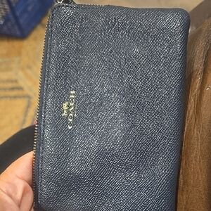 Coach Navy Blue Wristlet